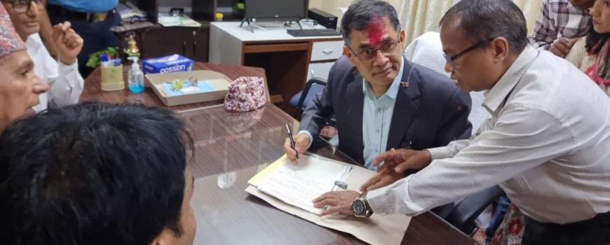बिपीका नवनियुक्त उपकुलपति प्रा.डा. विक्रम प्रसाद श्रेष्ठले सम्हाले कार्यभार 