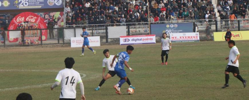 भुटानको रोयल थिम्पुलाई पराजित गर्दै झापा ११ बुढासुब्बा गोलकपको  क्वाटरफाइनलमा