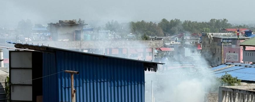 इटहरीको पूर्वाञ्चल बेकरी क्याफेको आगलागी एक घण्टापछि नियन्त्रण